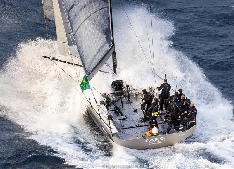 Caro (Max Klink) was first 52fter into Hobart - 2022 Rolex Sydney Hobart Race photo copyright Rolex / Andrea Francolini taken at Royal New Zealand Yacht Squadron and featuring the TP52 class