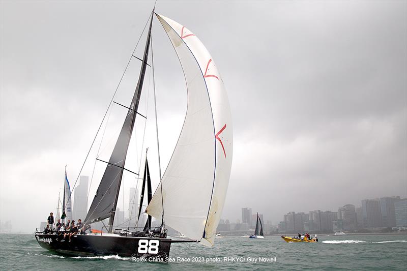 Rampage 88 - Rolex China Sea Race 2023 - Day 2 photo copyright RHKYC / Guy Nowell taken at Royal Hong Kong Yacht Club and featuring the TP52 class