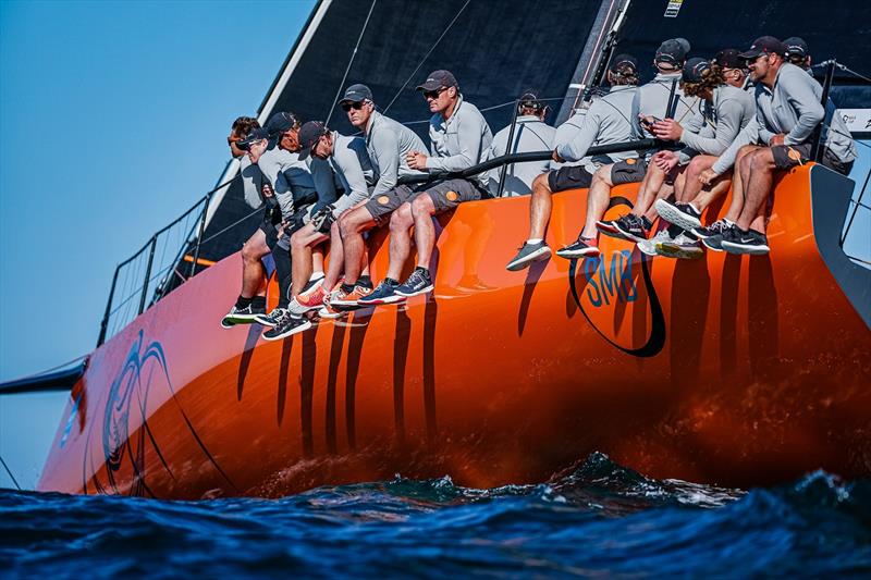 The distinctive hull of Secret Men's Business - 2023 Pallas Capital TP52 Gold Cup Act 2 - Day 1 - photo © Salty Dingo / SailFest Newcastle