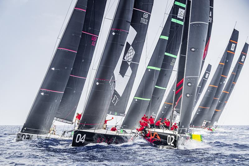 PLATOON, Sail Number: GER 52, GLADIATOR, Sail Number: GBR 11152X, PHOENIX, Sail Number: RSA5211 - Rolex TP52 World Championship - photo © Kurt Arrigo