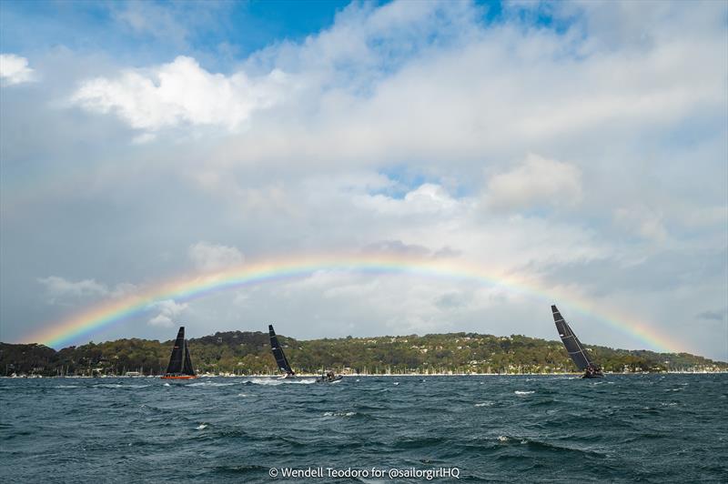 A rainbow featured in the third race of the Pallas Capital TP52 Gold Cup today photo copyright Wendell Teodoro @sailorgirlhq taken at Royal Prince Alfred Yacht Club and featuring the TP52 class