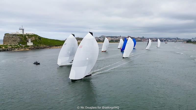 TP52 Pallas Capital Gold Cup Act 2 - Picturesque Newcastle photo copyright Nic Douglass for @sailorgirlhq taken at Newcastle Cruising Yacht Club and featuring the TP52 class
