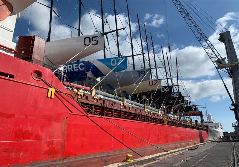 Peters & May shipment of the 52 SUPER SERIES racing yachts on MV UTE from Lisbon to Palma photo copyright Peters & May taken at  and featuring the TP52 class