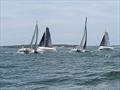 Racecourse action at the 2023 Corsair Nationals, which was hosted by the Beverly Yacht Club and organized by the New England Multihull Association