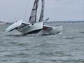 Racecourse action at the 2023 Corsair Nationals, which was hosted by the Beverly Yacht Club and organized by the New England Multihull Association