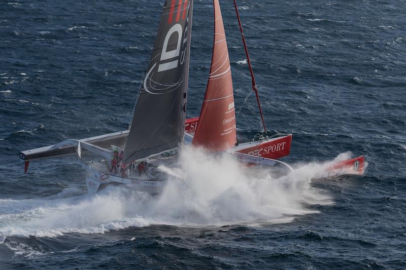 IDEC SPORT during their Jules Verne Trophy record attempt photo copyright Jean Marie-Liot / DPPI / IDEC taken at  and featuring the Trimaran class