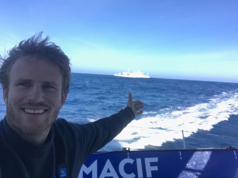 Francois Gabart onboard the maxi trimaran MACIF - photo © Francois Gabart