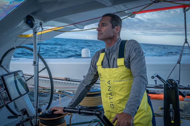 Sébastien Josse aboard Maxi Edmond de Rothschild photo copyright Yann Riou / Gitana S.A. taken at  and featuring the Trimaran class