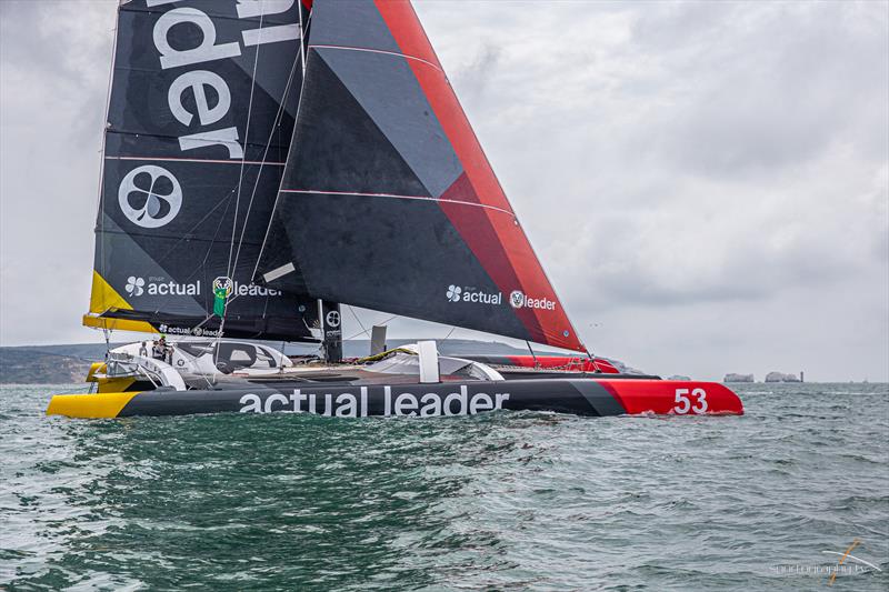 2019 Rolex Fastnet Race start photo copyright www.Sportography.tv taken at Royal Ocean Racing Club and featuring the Trimaran class