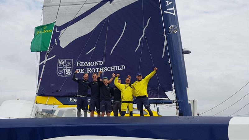 Ultime Maxi Edmond De Rothschild sets a new record in the 2019 Rolex Fastnet Race photo copyright RORC taken at Royal Ocean Racing Club and featuring the Trimaran class