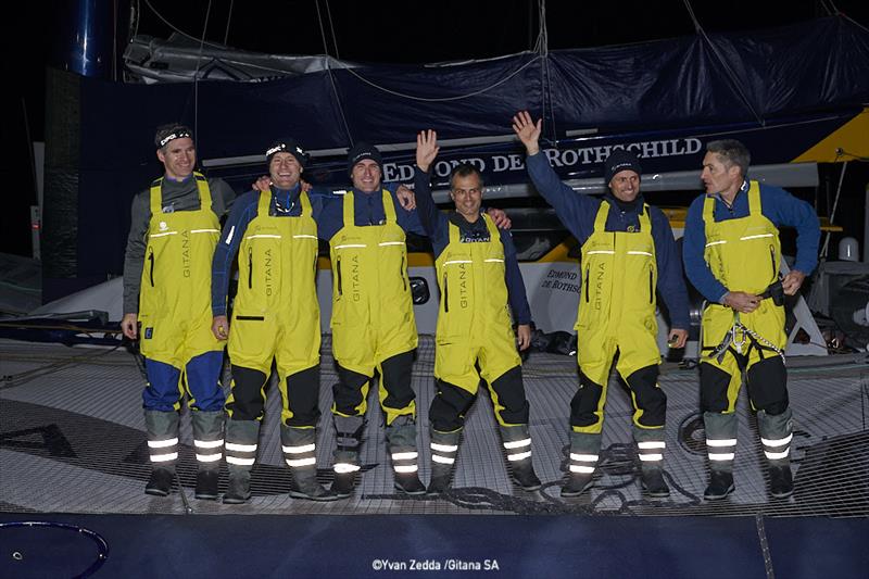 The Maxi Edmond de Rothschild sets sail on their Jules Verne Trophy record attempt photo copyright Y.Riou / polaRYSE / Gitana S.A taken at  and featuring the Trimaran class