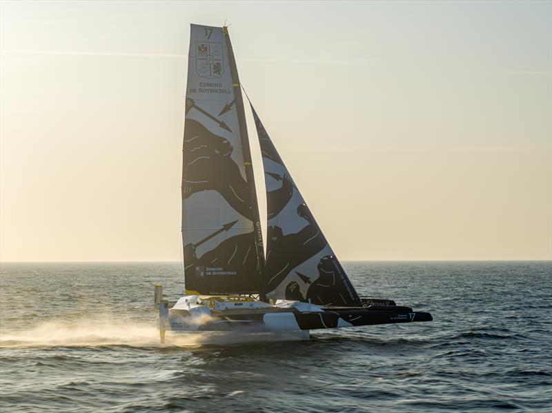 Maxi Edmond de Rothschild returns to Lorient for repairs photo copyright Yann Riou / polaRYSE / Gitana S.A. taken at  and featuring the Trimaran class