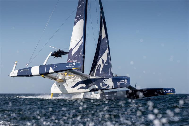 Maxi Edmond de Rothschild holds the outright multihull record for the Rolex Fastnet Race having completed the course in 2019 in 1 day 4hrs 2mins 26 secs photo copyright Eloi Stichelbaut - polaRYSE / Gitana S.A. taken at Royal Ocean Racing Club and featuring the Trimaran class