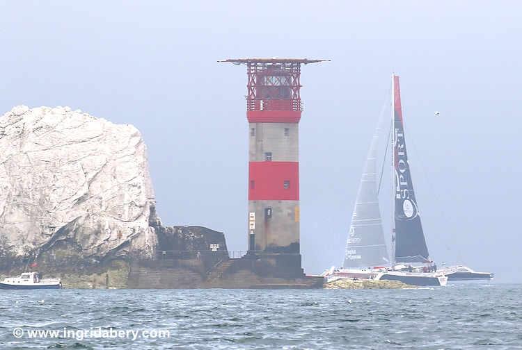 90th Round the Island Race photo copyright Ingrid Abery / www.ingridabery.com taken at Island Sailing Club, Cowes and featuring the Trimaran class