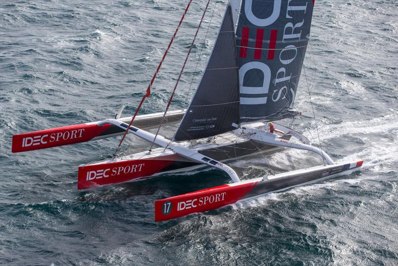 Training for the maxi trimaran IDEC Sport prior to their crewed Trophy Jules Verne in 2016 photo copyright Jean-Marie LIOT taken at  and featuring the Trimaran class