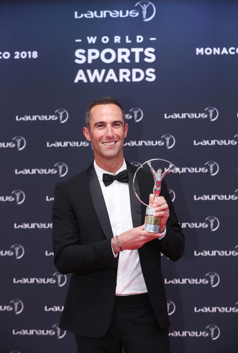 Armel Le Cléac'h won the individual award at the  2018 Laureus World Sports Awards for his win in the 2017 Vendee Globe - he is only the fourthFrench sports man to win the prestigious award photo copyright Laureus taken at  and featuring the Trimaran class