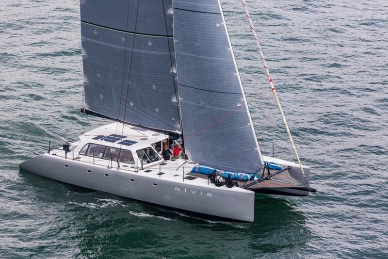 Elvis a Gunboat 62, leads the Multihull Division at the start photo copyright Daniel Forster / PPL taken at Royal Bermuda Yacht Club and featuring the Trimaran class