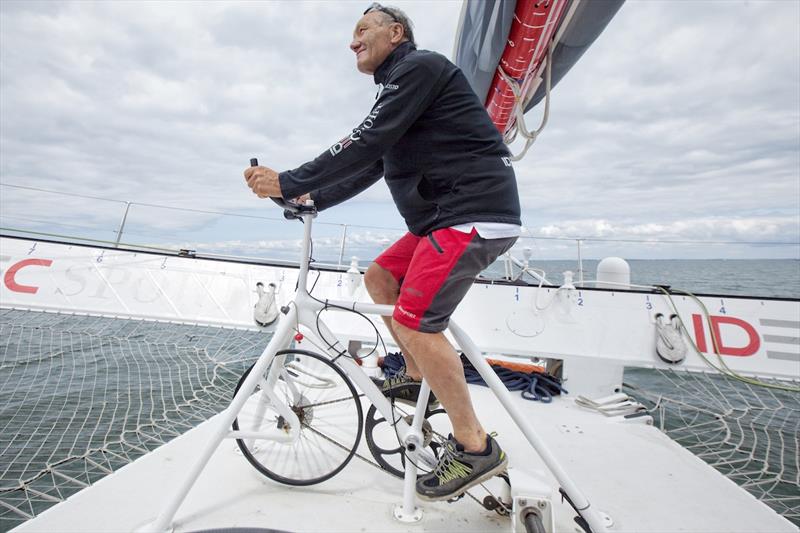 Onboard the trimaran IDEC SPORT skippered by Francis Joyon photo copyright Christophe Launay / www.sealaunay.com taken at  and featuring the Trimaran class