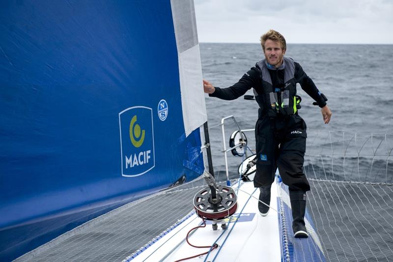 François Gabart onboard MACIF trimaran photo copyright hocus-focus.bzh / Macif taken at  and featuring the Trimaran class