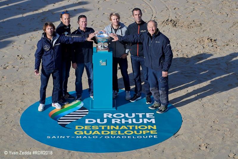 The skippers of the ULTIME class photo copyright Yvan Zedda taken at  and featuring the Trimaran class