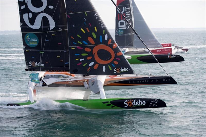 Start of the Route du Rhum-Destination Guadeloupe photo copyright Alexis Courcoux taken at  and featuring the Trimaran class