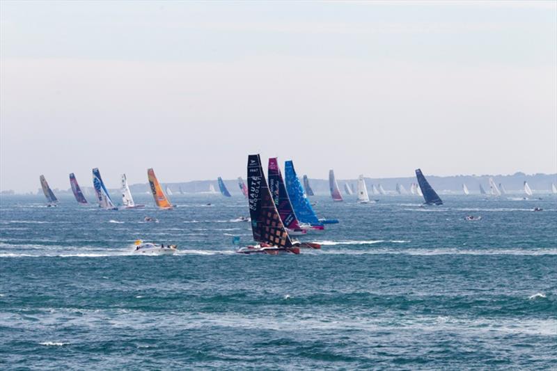 Start of the Route du Rhum-Destination Guadeloupe photo copyright Alexis Courcoux taken at  and featuring the Trimaran class