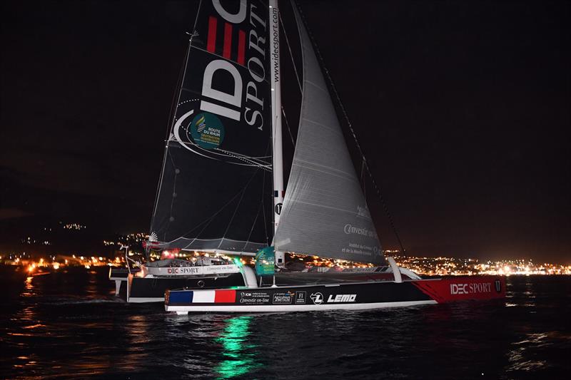 Finish of the 2018  Route du Rhum - Destination Guadeloupe photo copyright Route du Rhum taken at  and featuring the Trimaran class