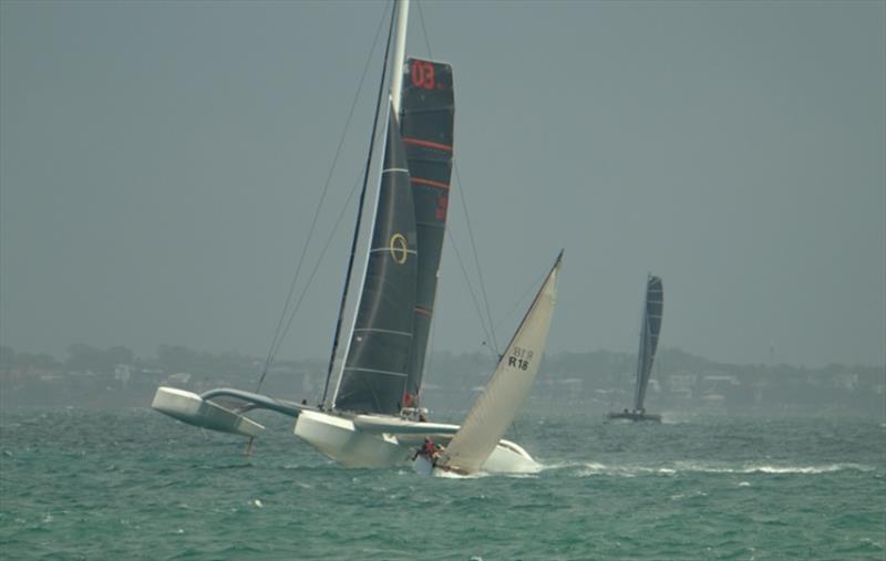 Brisbane to Gladstone Race 2019 photo copyright Mitchell Pearson / SurfSailKite taken at Queensland Cruising Yacht Club and featuring the Trimaran class