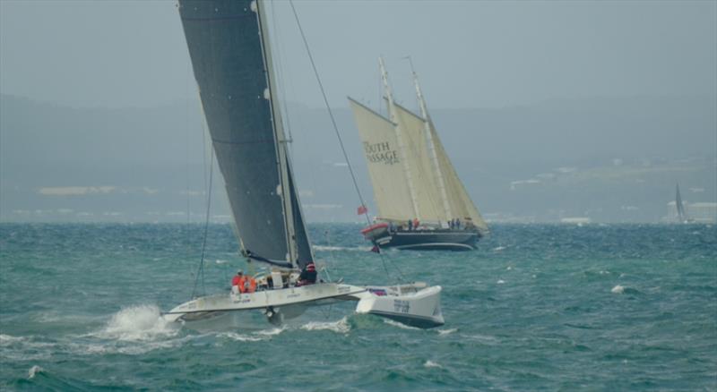 Brisbane to Gladstone Race 2019 photo copyright Mitchell Pearson / SurfSailKite taken at Queensland Cruising Yacht Club and featuring the Trimaran class