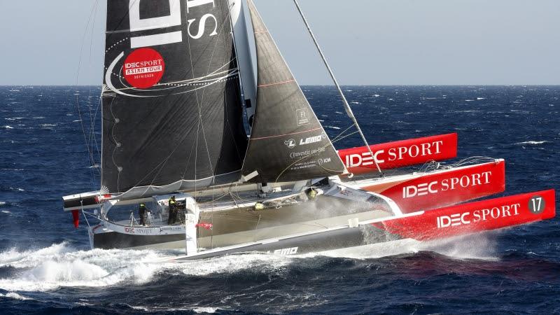 French skipper Francis Joyon is training on his Maxi Trimaran IDEC Sport with his crew, Christophe Houdet, Bertrand Delesne, Corentin Joyon and Antoine Blouet, prior to their Asian Tour next winter on September 18, , off Belle-Ile en Mer, France. - photo © Francois Van Malleghem