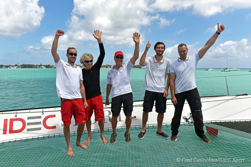 IDEC Sport crew: Antoine Blouet, Christophe Houdet, Francis Joyon, Corentin Joyon et Bertrand photo copyright Fred Cusin / Alea / IDEC Sport taken at  and featuring the Trimaran class