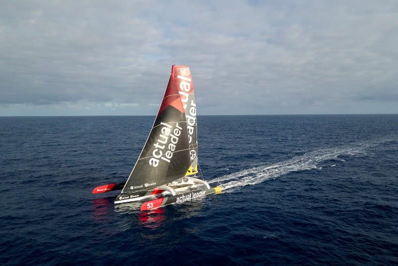 Actual Leader - Brest Atlantiques Day 21 photo copyright Ronan Gladu / Actual Leader taken at  and featuring the Trimaran class