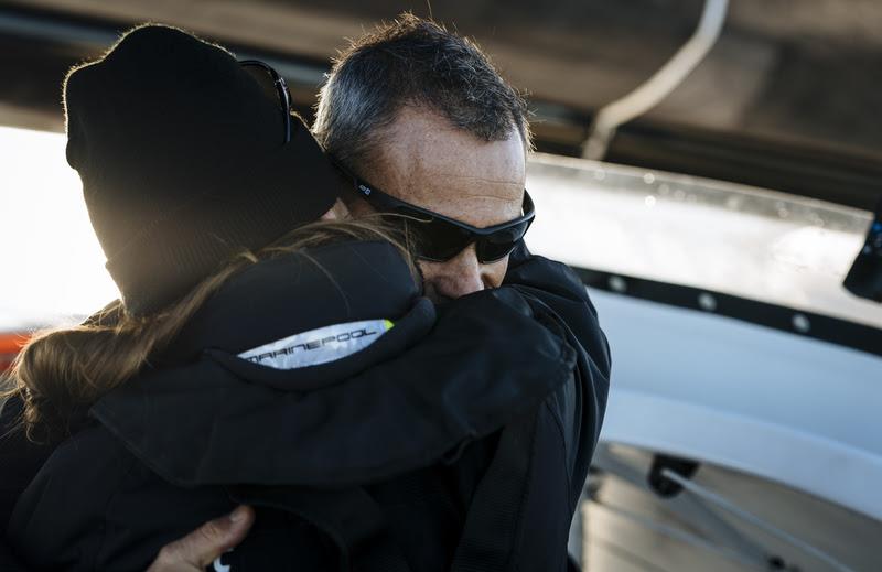 Spindrift racing at the start of the Jules Verne Trophy photo copyright Chris Schmid / Spindrift Racing taken at  and featuring the Trimaran class