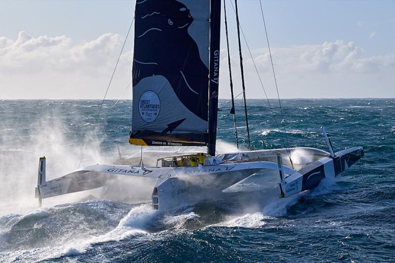 Maxi Edmond de Rothschild in the Brest Atlantiques photo copyright Yvan Zedda / Gitana SA taken at  and featuring the Trimaran class