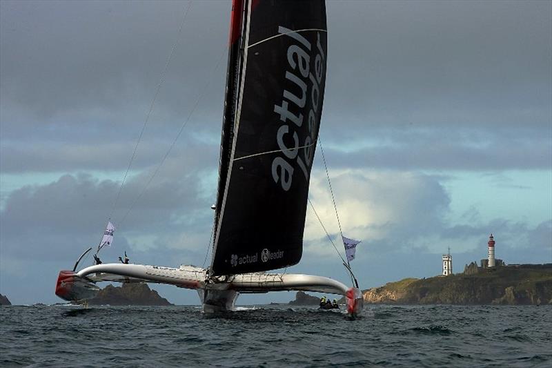 Actual Leader completes the Brest Atlantiques podium photo copyright Arnaud Pilpré / Brest Atlantiques taken at  and featuring the Trimaran class