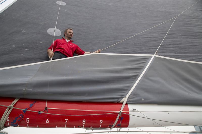 Plenty of canvas. IDEC Sport, HK-London Clipper Route Record photo copyright Guy Nowell taken at  and featuring the Trimaran class