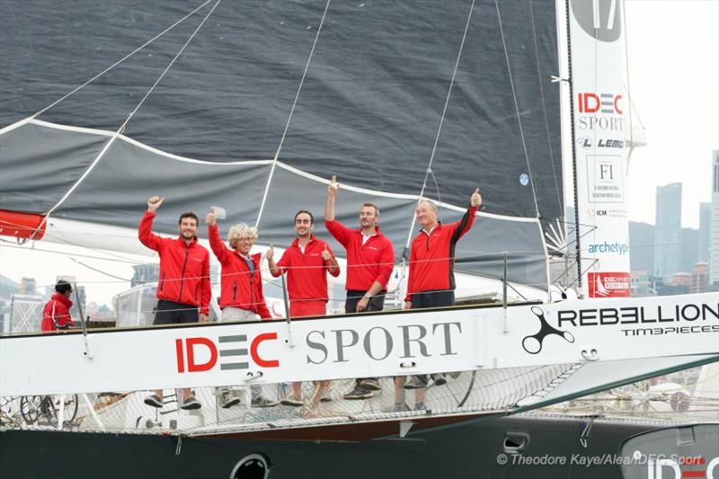 Francis Joyon set sail on the Tea Route photo copyright Théodore Kaye / Aléa / IDEC SPORT taken at  and featuring the Trimaran class