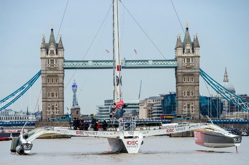 Francis Joyon grabs the Tea Route record finishing in London - photo © Anthony Upton / ALEA / IDEC SPORT