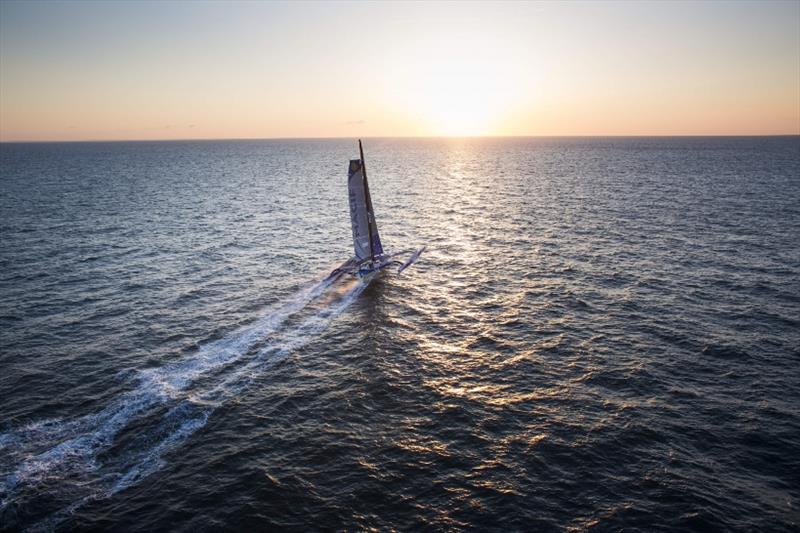 The Transat bakery. Prologue. Start of the Prologue race close to the shore and city photo copyright Lloyd Images taken at  and featuring the Trimaran class