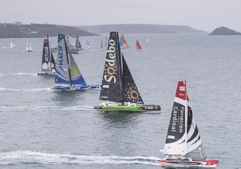 The Transat Bakerly yacht race. The start of solo transatlantic race start from Plymouth UK - New York. USA photo copyright Lloyd Images taken at  and featuring the Trimaran class