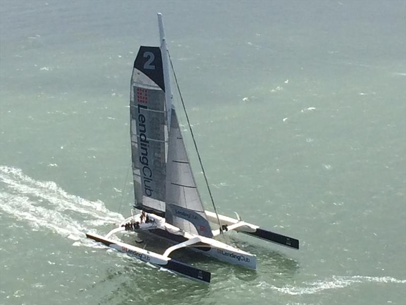 Lending Club 2, as seen from the Golden Gate Bridge photo copyright David Schmidt taken at St. Francis Yacht Club and featuring the Trimaran class