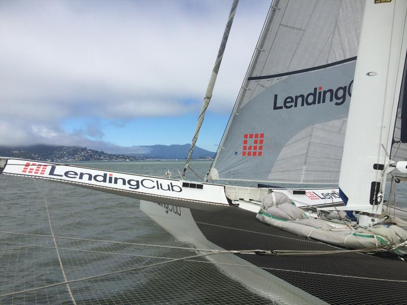 Lending Club 2 sailing towards Tiburon  photo copyright David Schmidt taken at St. Francis Yacht Club and featuring the Trimaran class