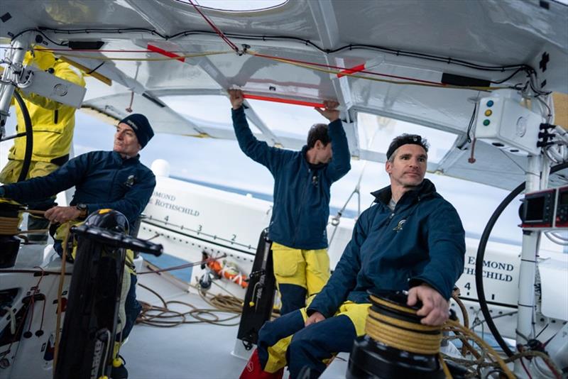 Maxi Edmond de Rothschild and her crew - Jules Verne Trophy photo copyright Yann Riou / Polaryse / Gitana SA taken at  and featuring the Trimaran class