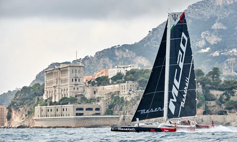 Maserati helmed by Giovanni Soldini photo copyright Mesi / Yacht Club de Monaco taken at Yacht Club de Monaco and featuring the Trimaran class