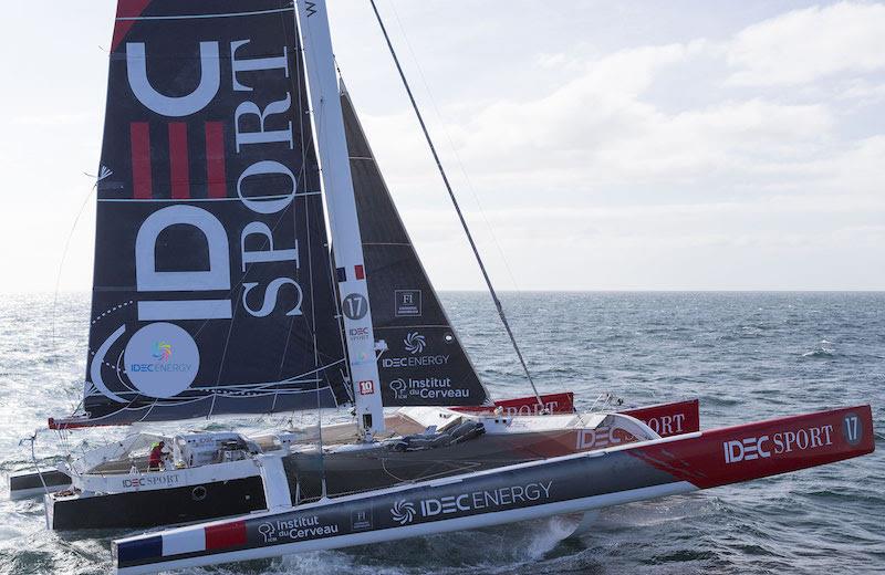 Francis Joyon's IDEC is the reigning Jules Verne Trophy holder - RORC Cowes Dinard St Malo Race - photo © IDEC Sport / Alea