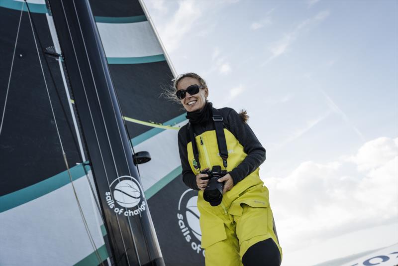 Dona Bertarelli, Media Reporter, Maxi Spindrift Sails of Change - photo © Chris Schmid / Spindrift racing