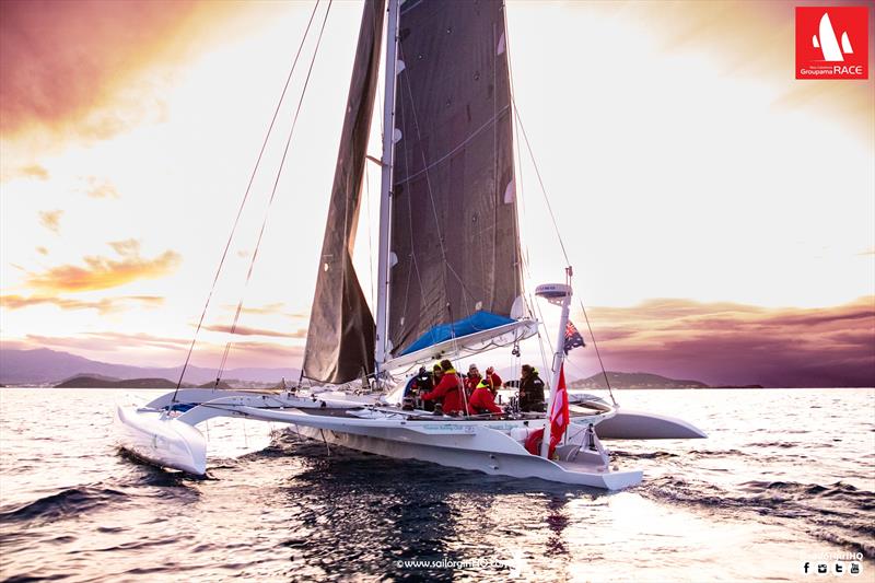 Oceans Tribute approaching Noumea in the New Caledonia Groupama Race photo copyright Nic Douglass @sailorgirlHQ taken at Cercle Nautique Calédonien and featuring the Trimaran class