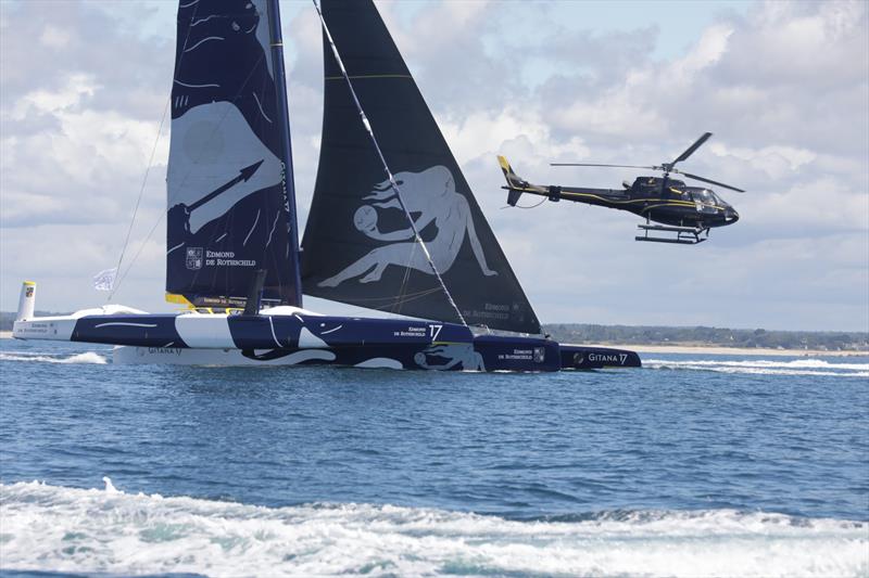 Game on for the Finistère Atlantique photo copyright E.Stichelbaut / polaRYSE / Gitana S.A taken at  and featuring the Trimaran class