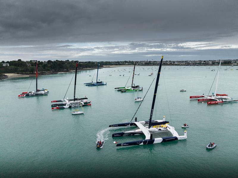 Gitana Team at Route du Rhum Destination Guadeloupe photo copyright M. Leroux / polaRYSE / GITANA S.A taken at  and featuring the Trimaran class