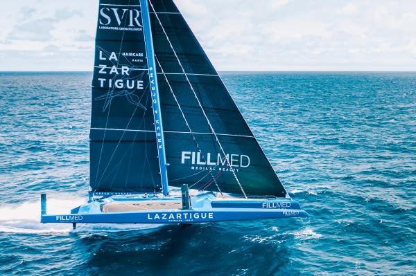 François Gabart's SVR - Lazartigue during the Route du Rhum - Destination Guadeloupe photo copyright Guillaume Gatefait taken at  and featuring the Trimaran class